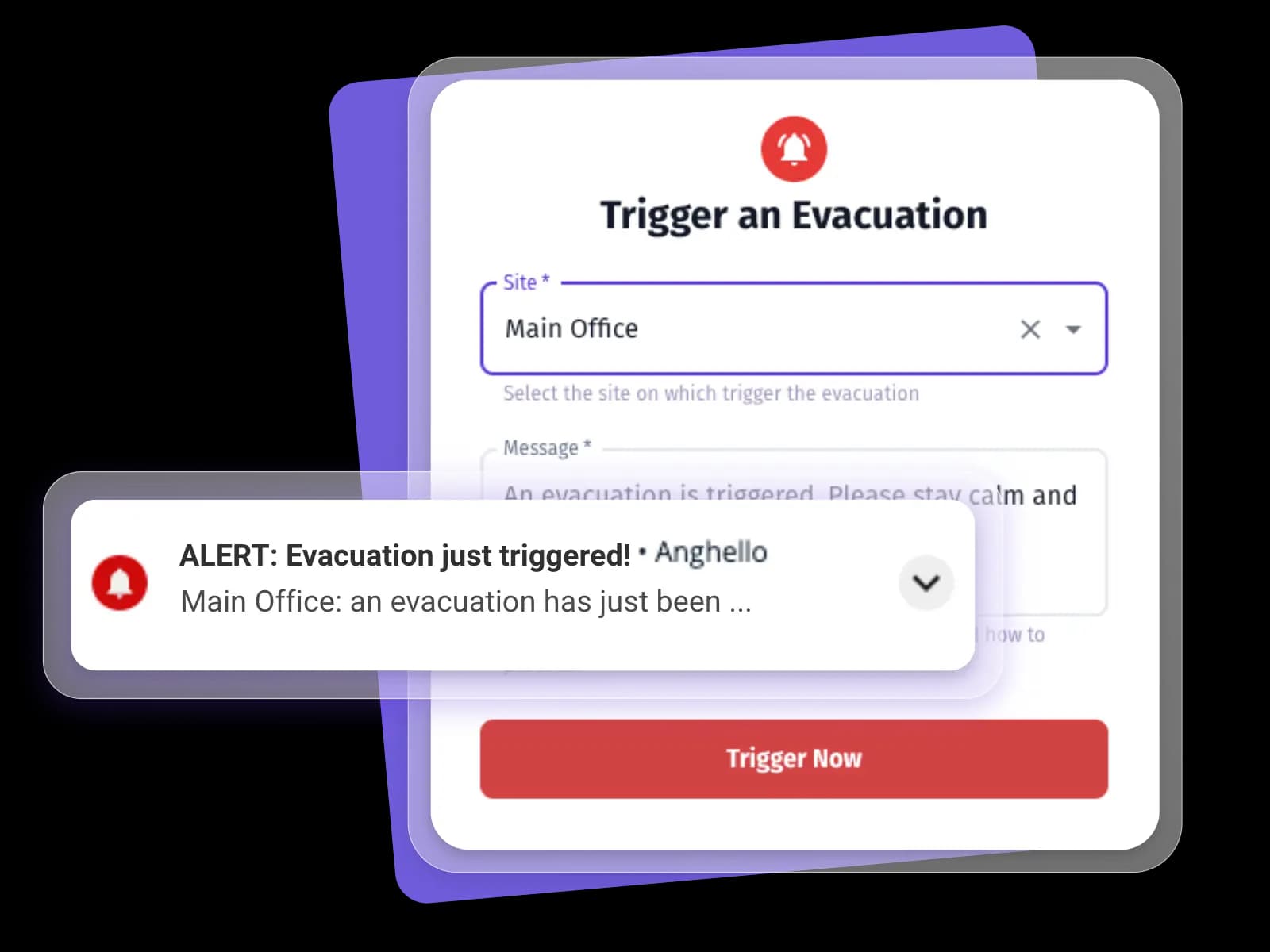 Management of evacuations and safety instructions