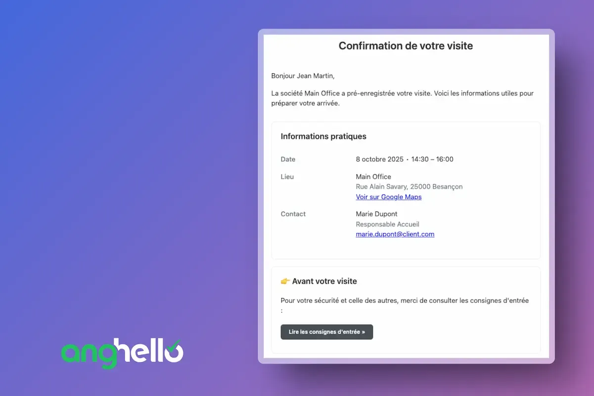 Nouveauté : Module de pré-enregistrement de visite